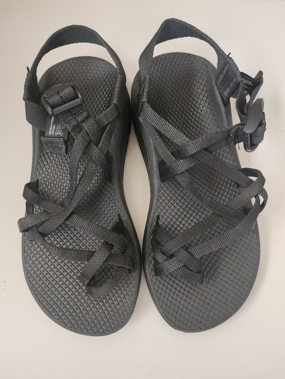 EUC Chaco Women's Z/Cloud X2 Wide Sandals - Solid Black Size 8W